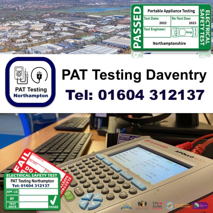 PAT Testing Daventry | Call 01604 312137